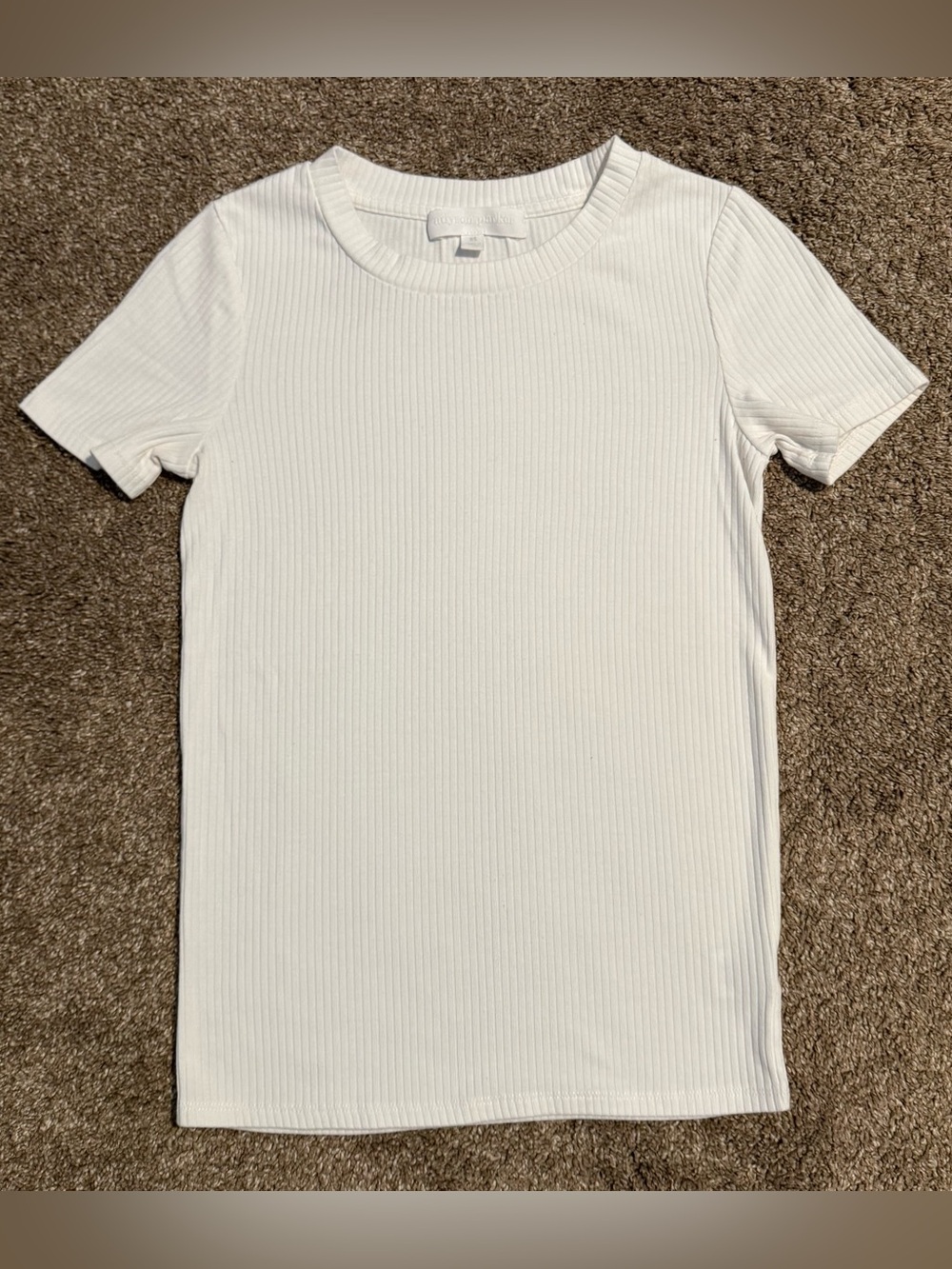 Adyson Parker White Ribbed Crewneck Tee